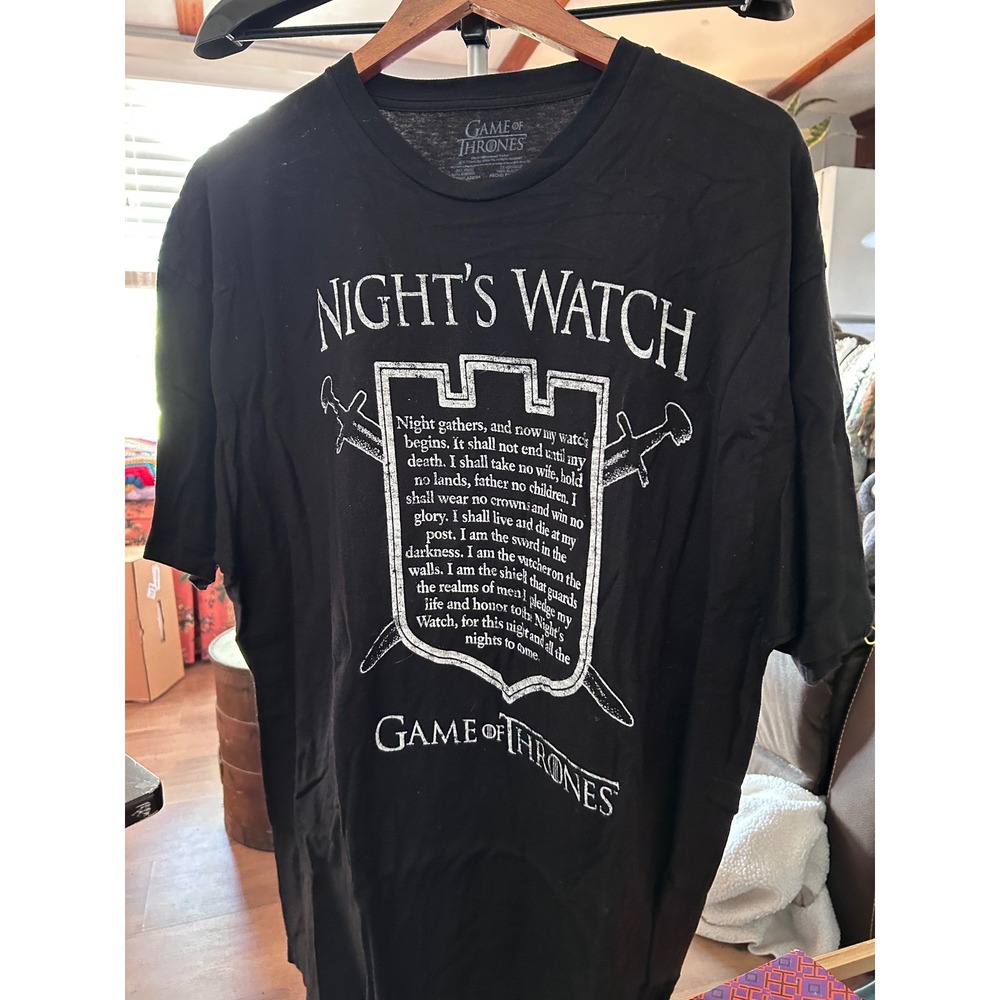 Game of Thrones Mens‎ 2XL Black Nights Watch Oath T Shirt
